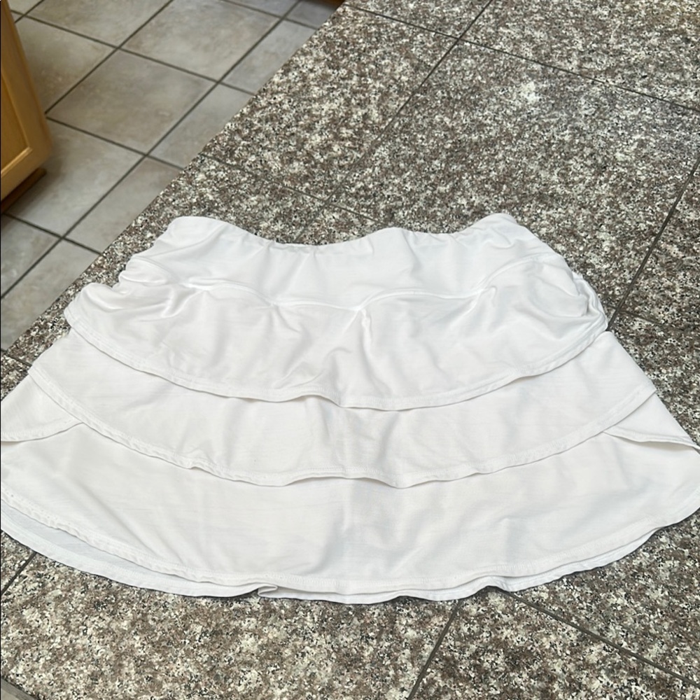 Ideology White Tiered Mini Skirt